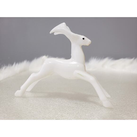 Vintage MID CENTURY HARD PLASTIC REINDEER CHRISTMAS Rosen Celluloid MCM Kitschy - Picture 1 of 5